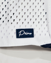 White & Navy 3D Cursive Hat
