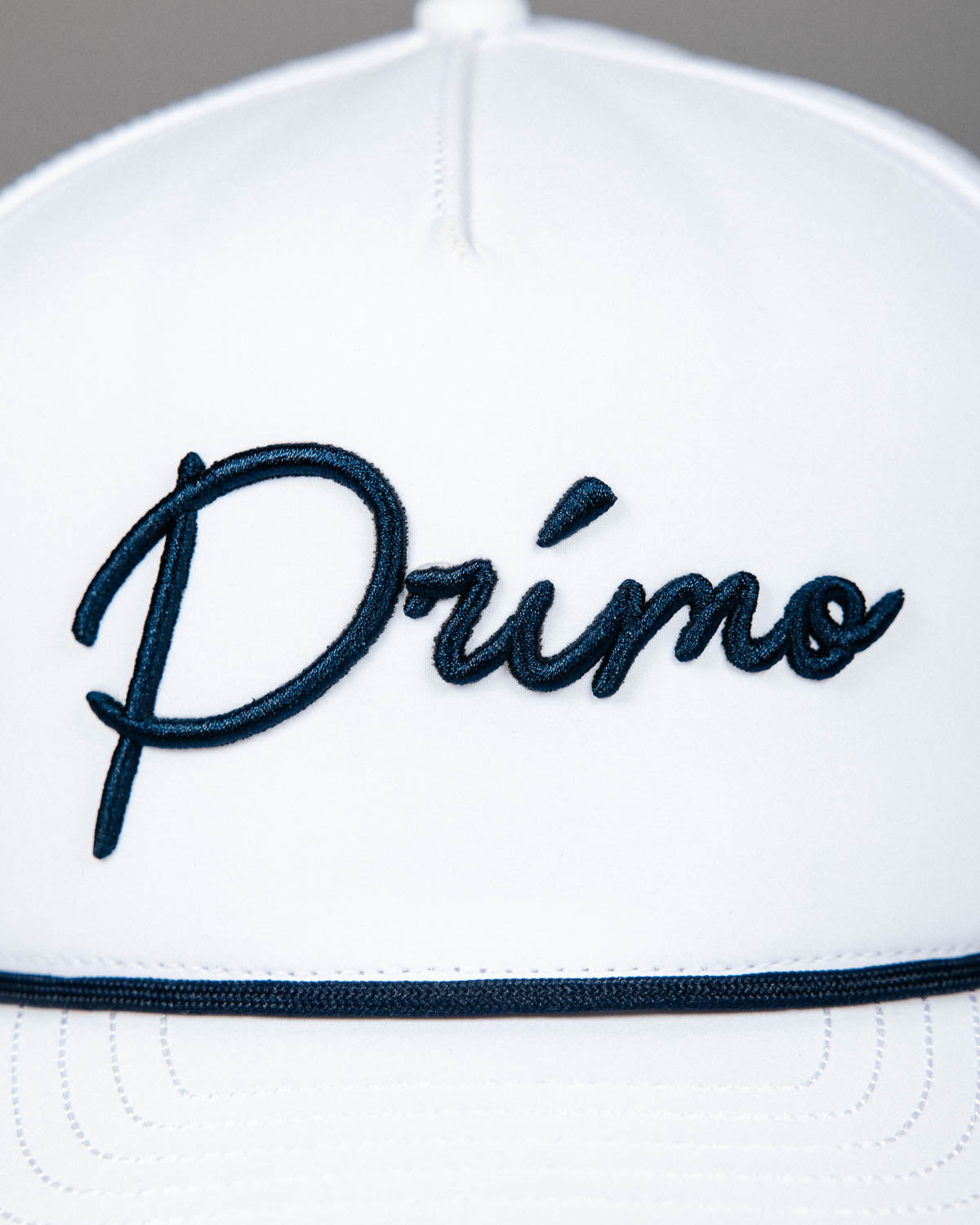 White | Navy Cursive Hat – Primo Golf Apparel