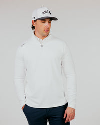 White Cursive Quarterzip