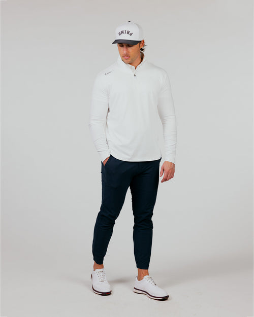 Primo Golf Quarter Zip - White Cursive