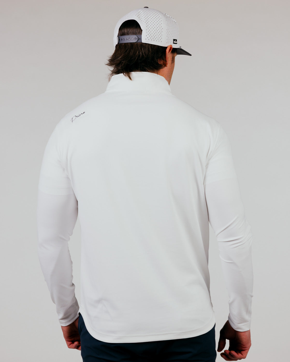 White Cursive Quarterzip