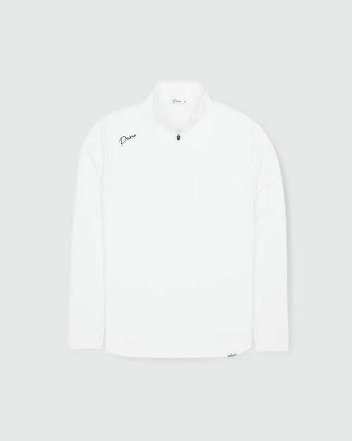 White Cursive Quarterzip