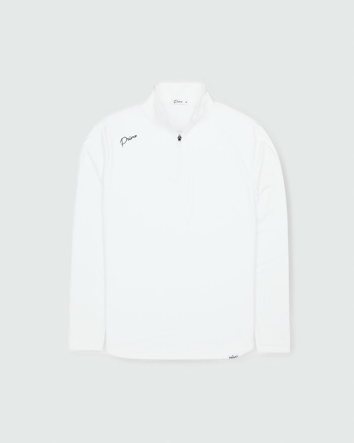 White Cursive Quarterzip