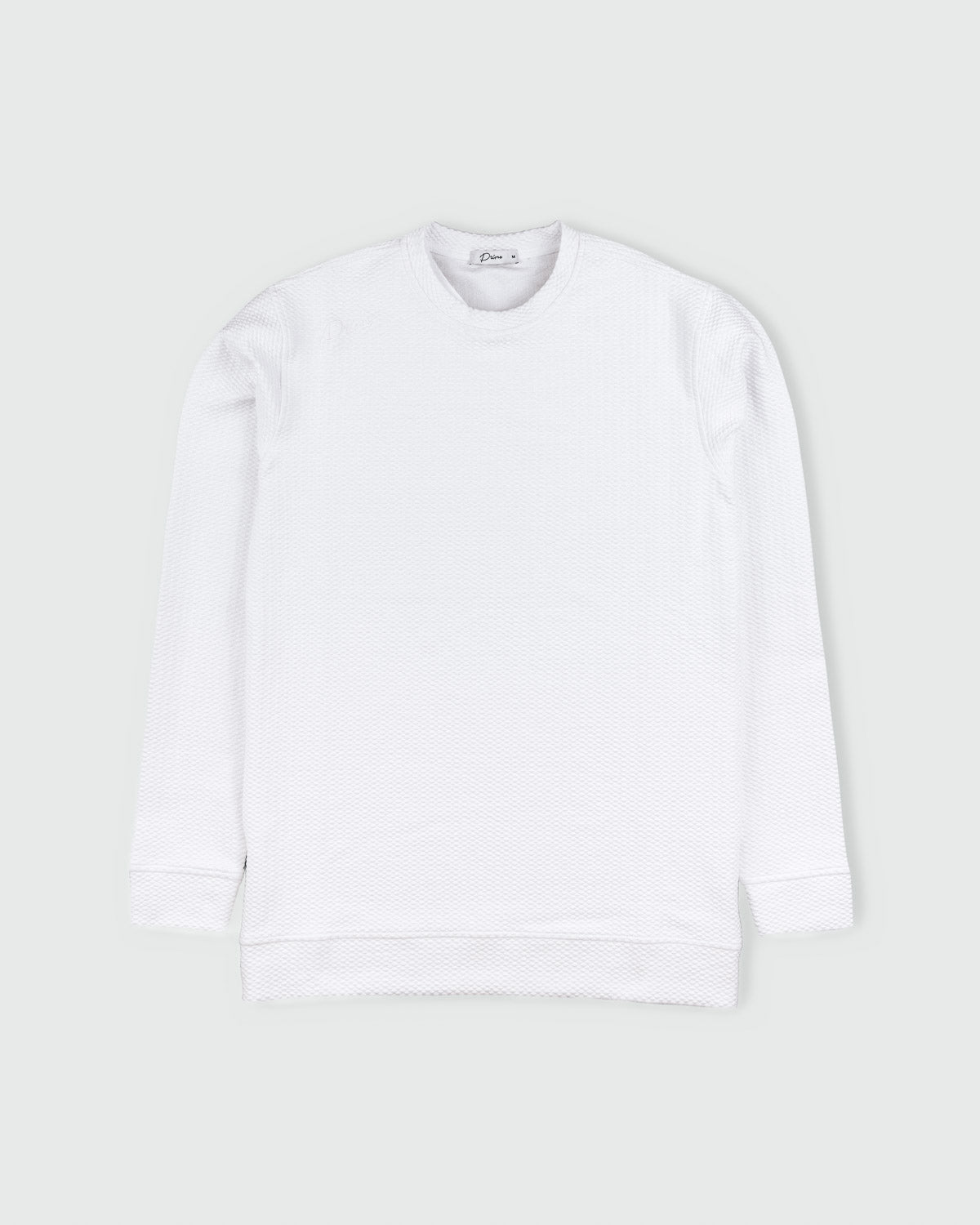 White Waffle Crew Neck