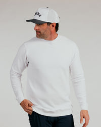 White Waffle Crew Neck