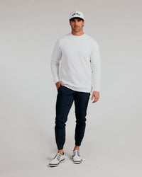 White Waffle Crew Neck