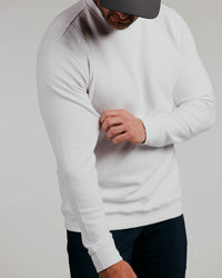White Waffle Crew Neck