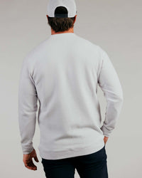 White Waffle Crew Neck