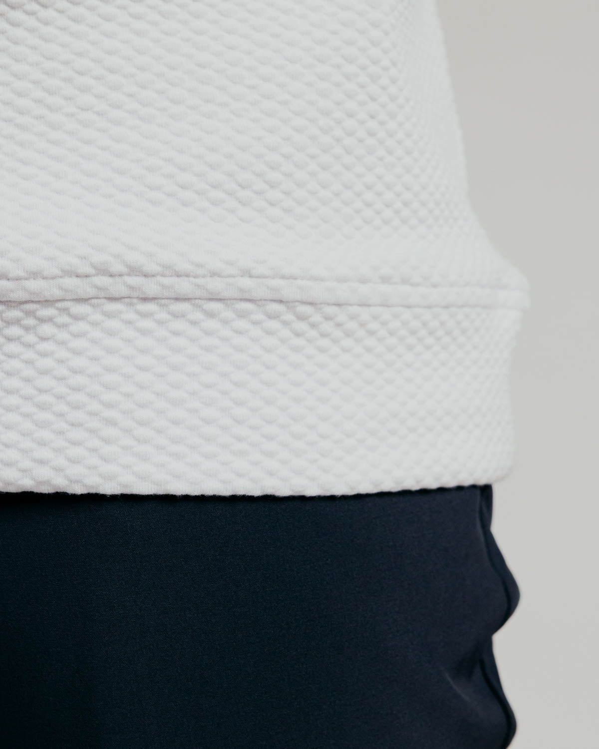 White Waffle Crew Neck