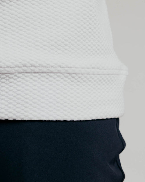 White Waffle Crew Neck