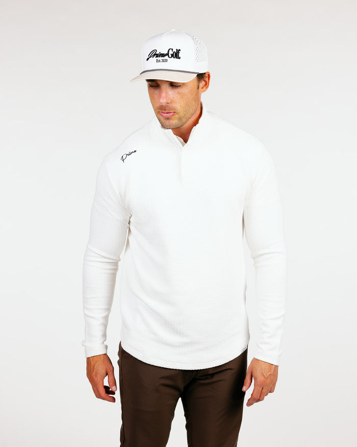 White Waffle Quarter Zip
