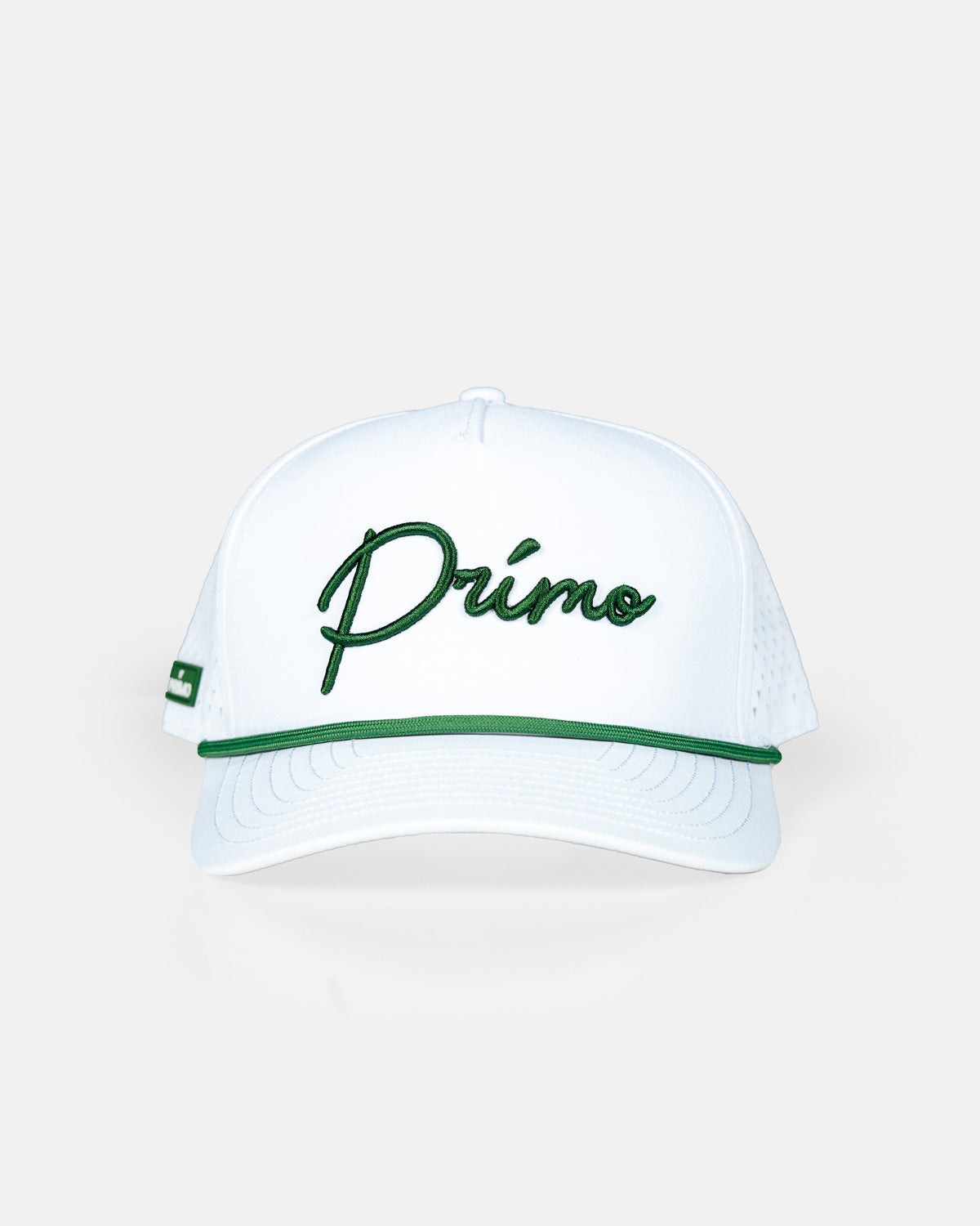 White | Green Cursive Hat