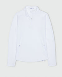 Women's White Waffle Quarter Zip