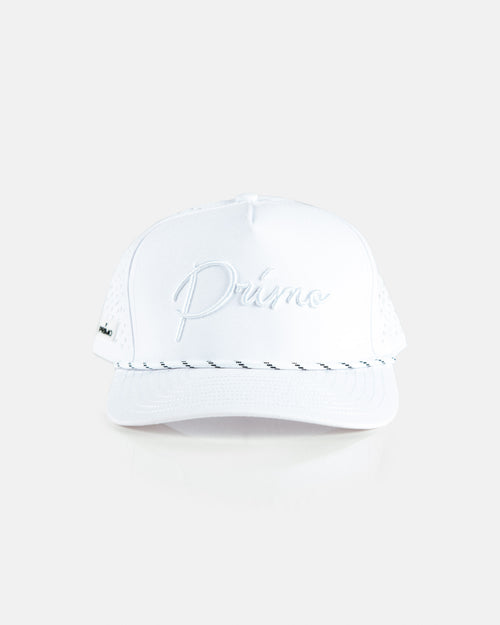 White Monochrome Cursive Hat