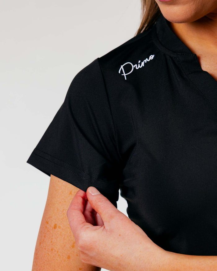 Women's Black Cursive Blade Polo