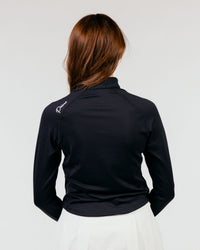 Women's Black Cursive Crop Quarterzip