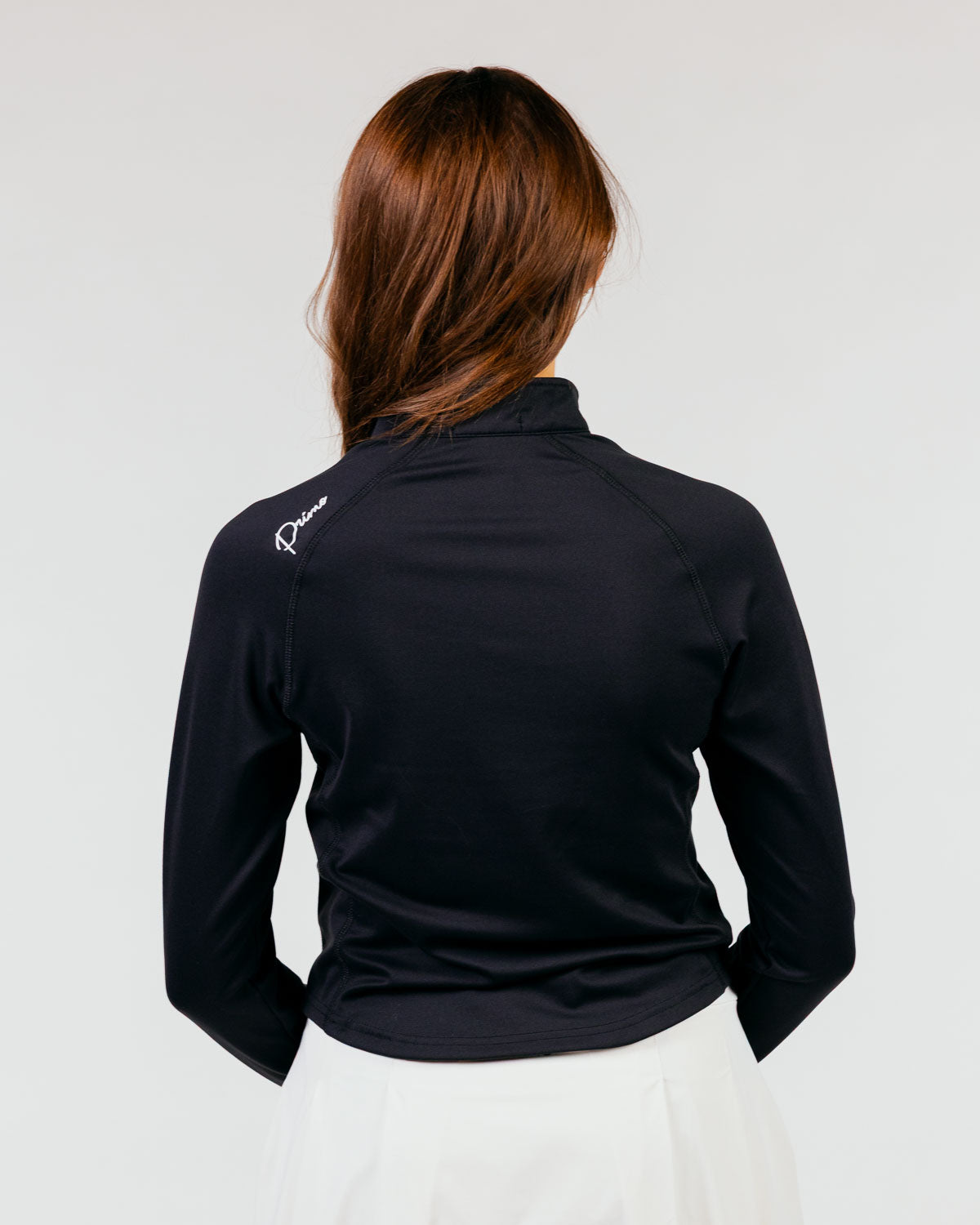 Women's Black Cursive Crop Quarterzip – Primo Golf Apparel