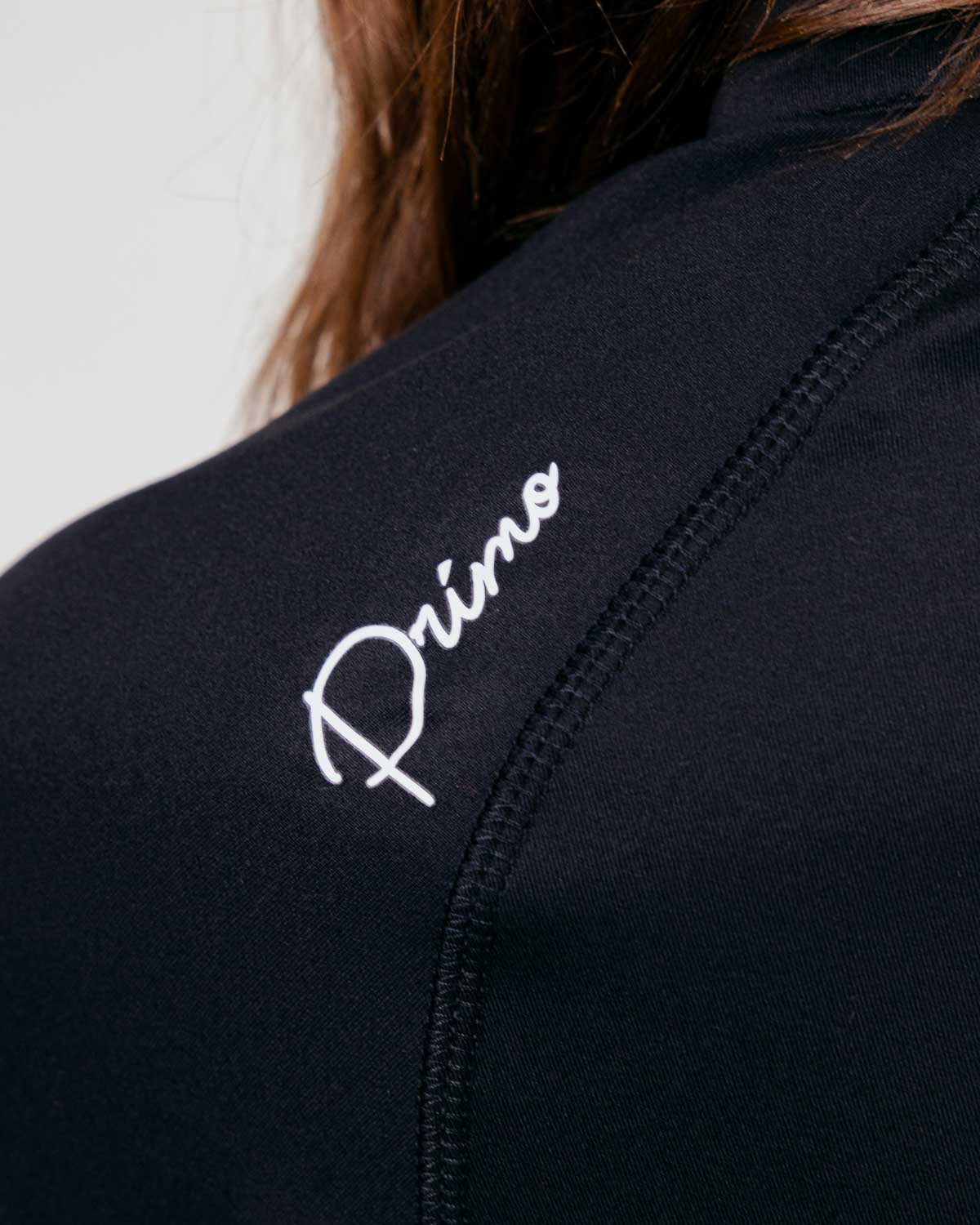 Women's Black Cursive Crop Quarterzip β Primo Golf Apparel