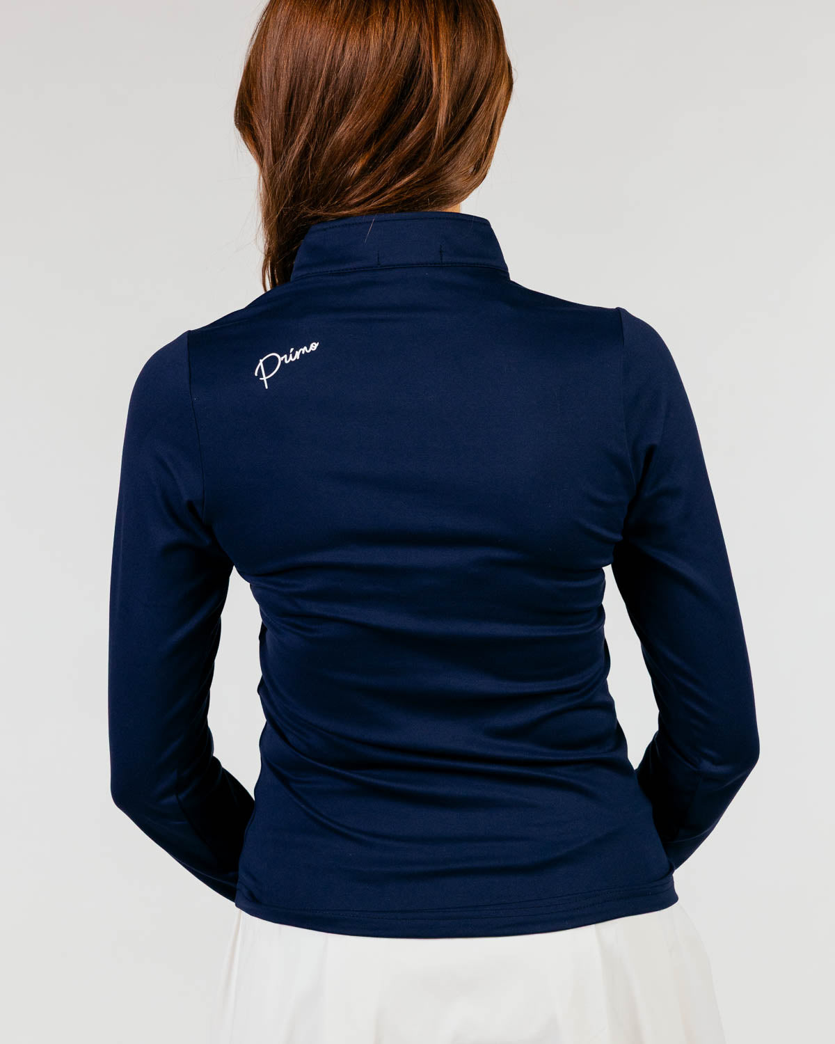 Women's Navy Cursive Quarterzip β Primo Golf Apparel