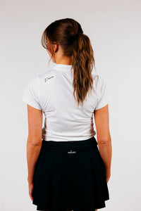 Women's White Cursive Blade Polo