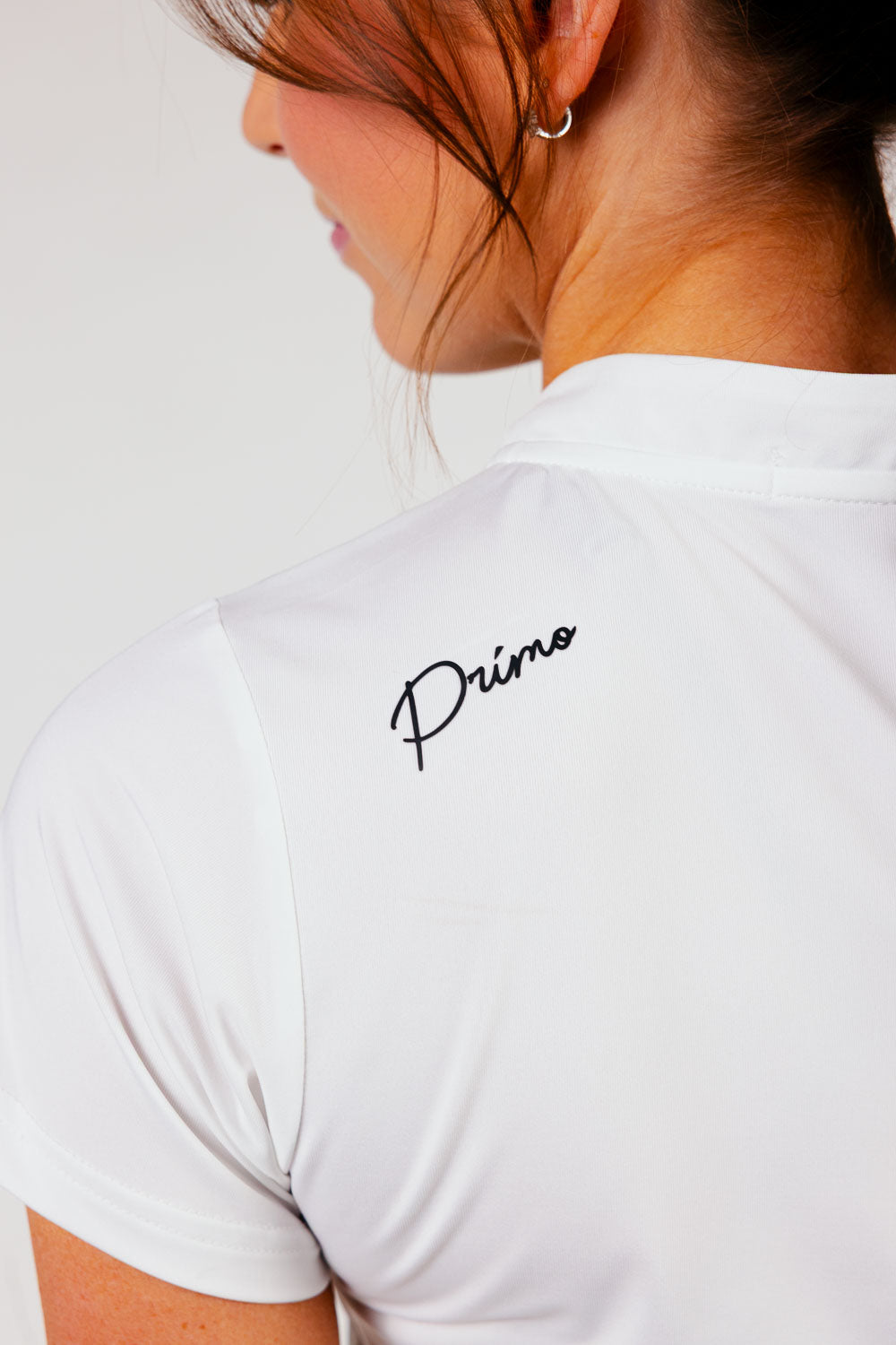 Women's White Cursive Blade Polo β Primo Golf Apparel