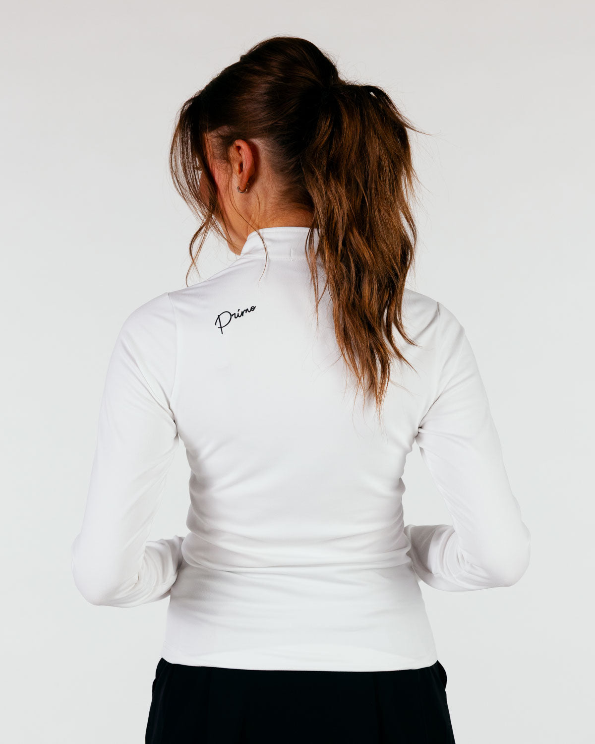 Women's White Cursive Quarterzip β Primo Golf Apparel