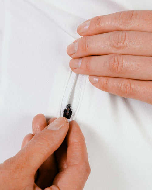 Women's White Cursive Quarterzip