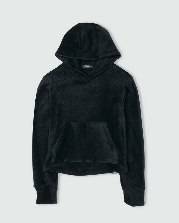 Women's Black Polar Fleece Hoodie