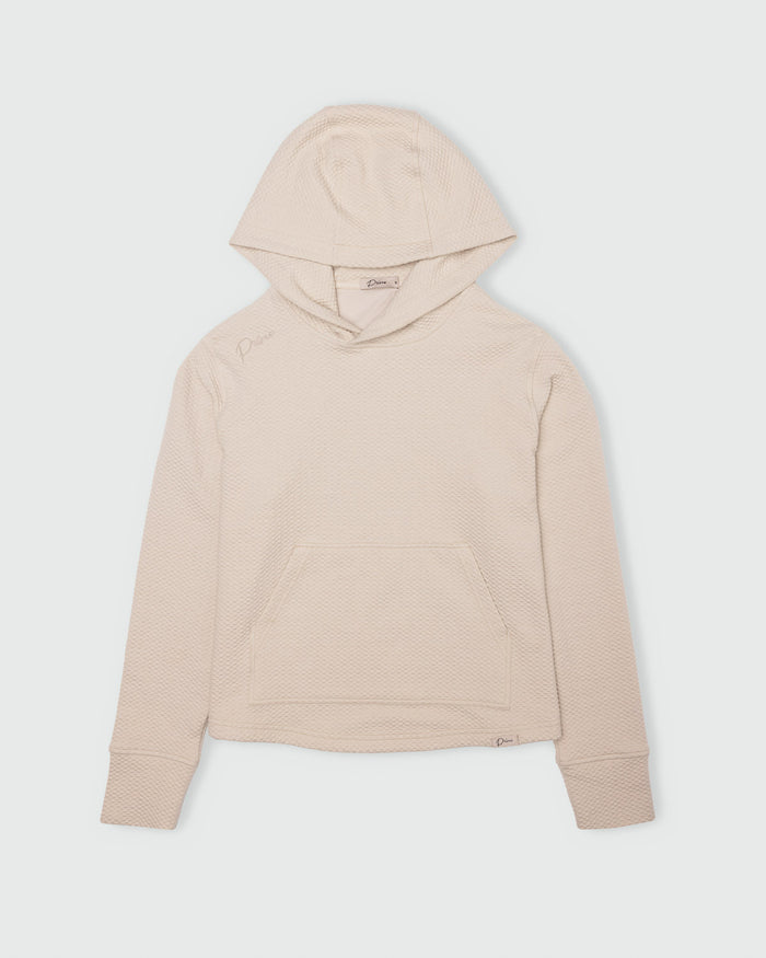 Women's Light Khaki Waffle Hoodie