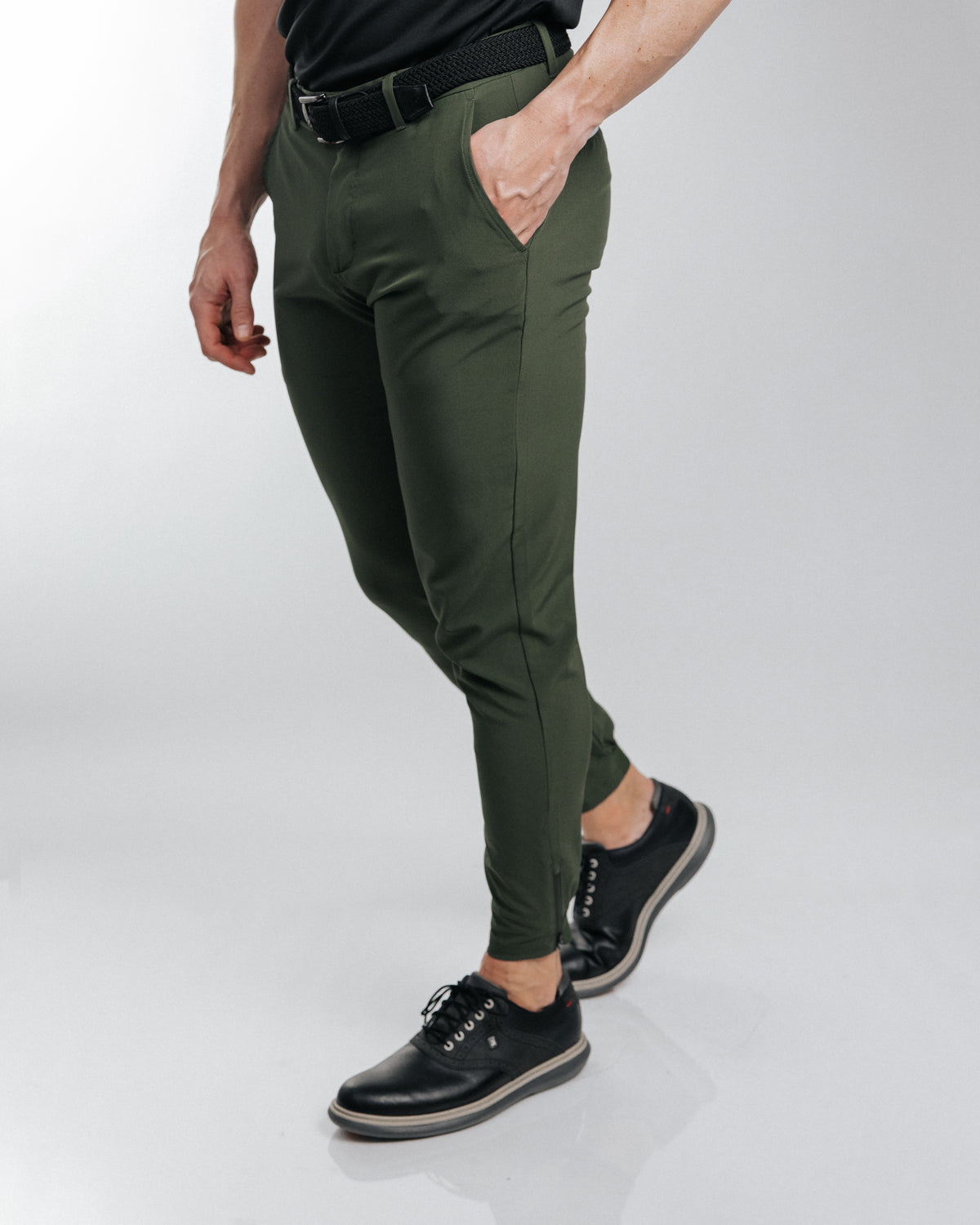 Eodora Yoga Joggers Elastic Waist 3 Pockets Drawstring Tapered Lounge Pants  Olive M 