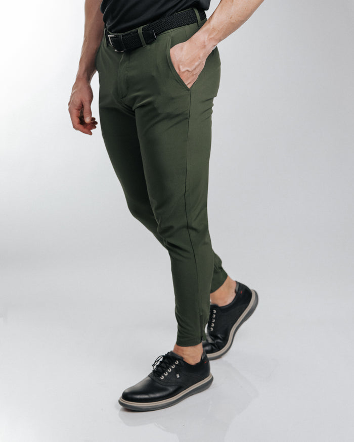 frueo Men's Golf Pants with Zip Pocket Slim Fit Joggers Elastic