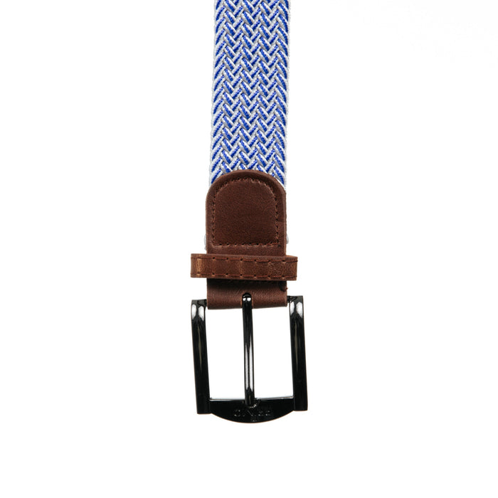 Primo Blue & White Braided Stretch Belt